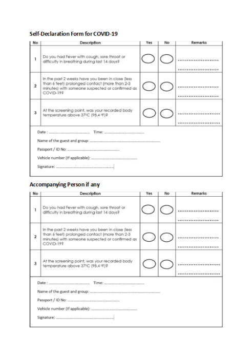 self declaration form